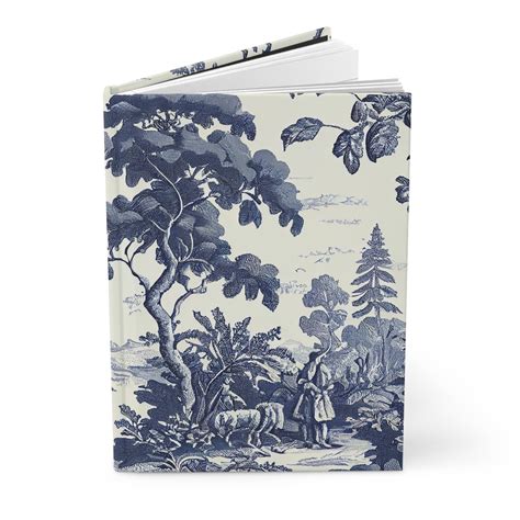 Large Notebook Blue Toile de Jouy 